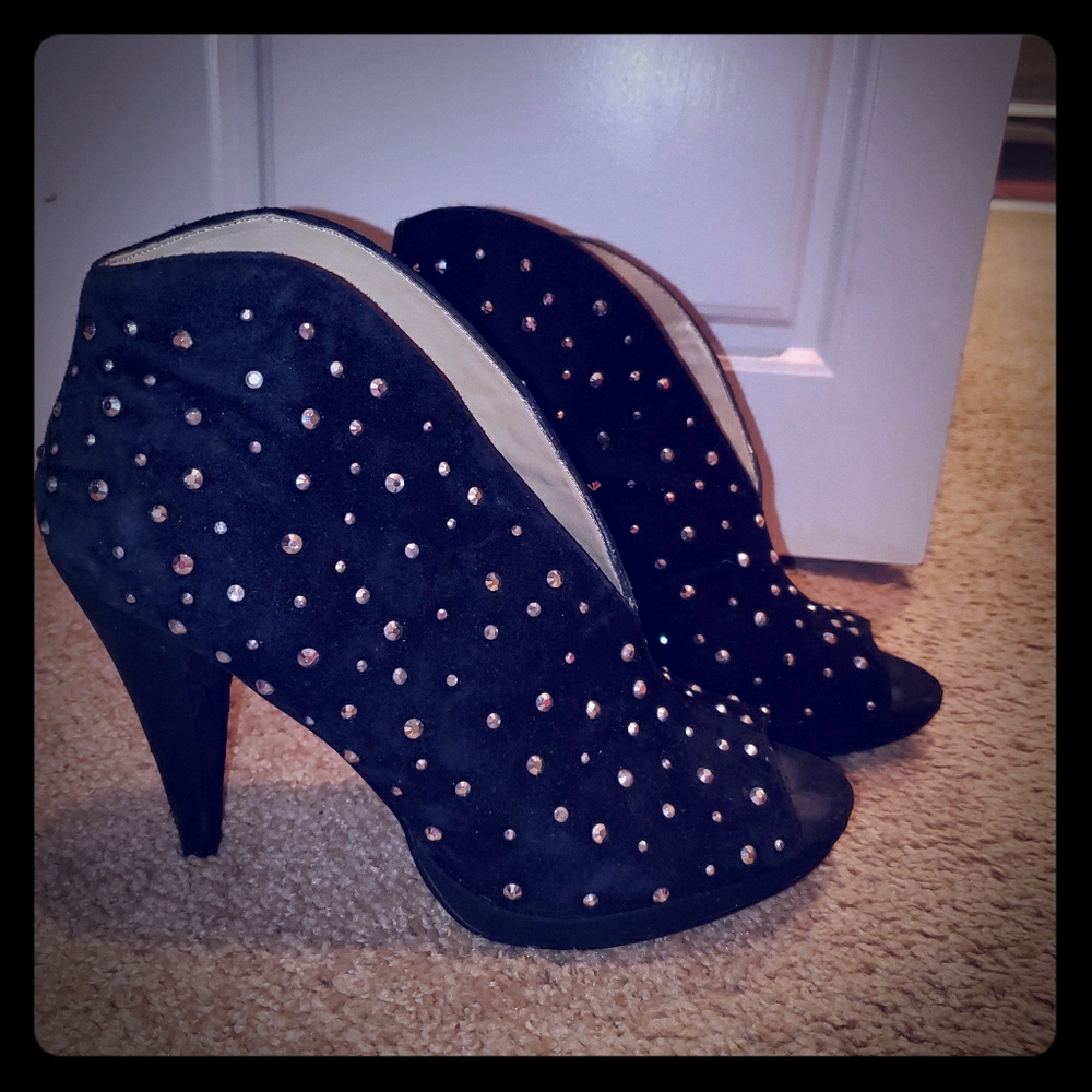 Black Studded Mules